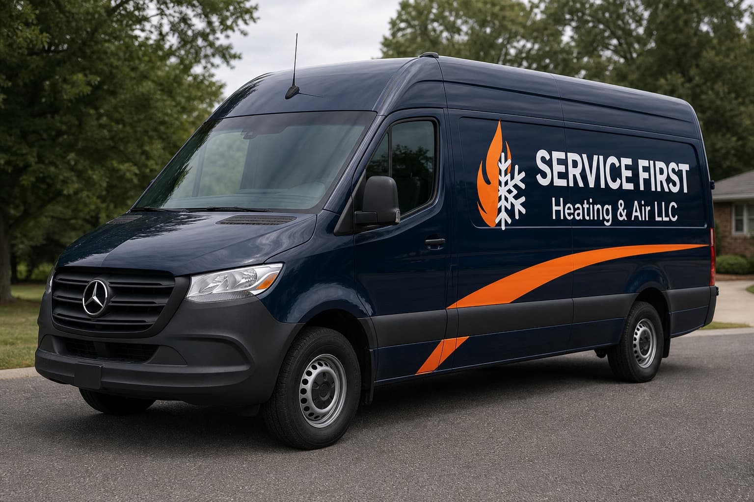 Service First Heating & Air service van