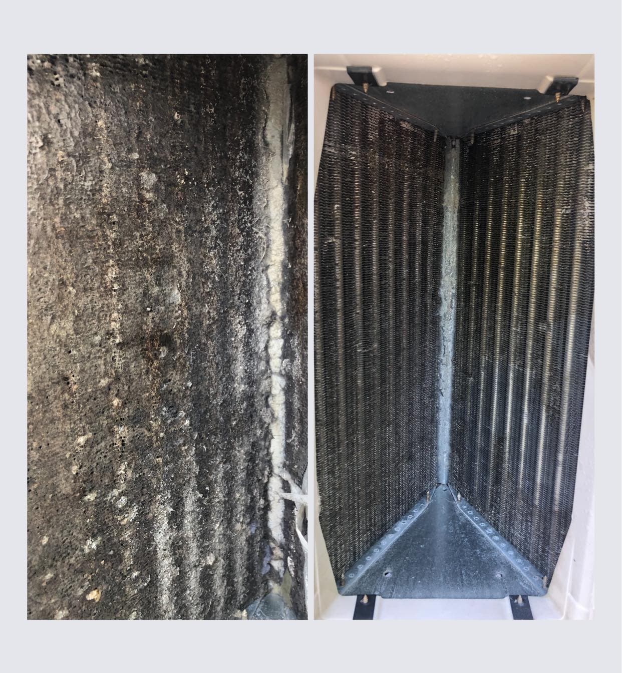 Air conditioner coil cleaning before and after